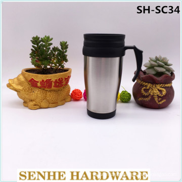 450ml Double Wall Stainless Steel Auto Travel Mug with Handle (SH-SC34)